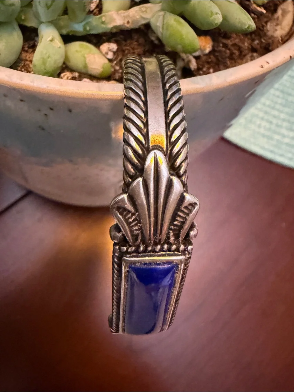 Carolyn Pollack Silver Bracelet with Lapis Blue Stone
